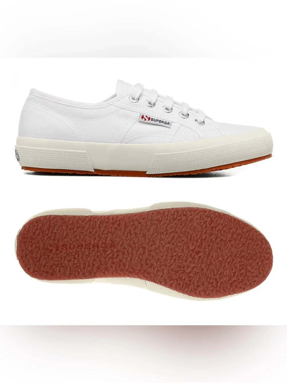 New In Box! Superga 2750 Cotu Classic Casual Lace Sneakers White/Off White‎ Sz 5